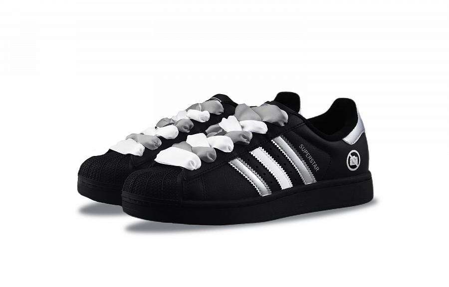 Adidas Originals Superstar 2 Wear resistant And Lightweight Low top Skateboard Shoes Unisex Black Silver купить в интернет-магазине Yoocart с быстрой доставкой по России.