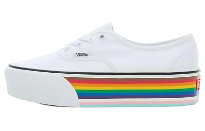 Vans Authentic Series Pride Low Top Skateboard Shoes Unisex White