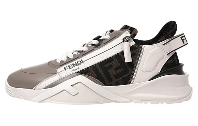 FENDI Flow Ff Jacquard Lace Up Sneakers