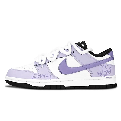 Nike Dunk Black White, Ni Diecuo Li Abrasion Resistant Low Top Skateboard Shoes Unisex Purple