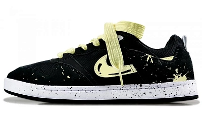 Nike SB Alleyoop Yellow Shadow Projection Abrasion Resistant Low top Skateboard Shoes Unisex Black Yellow