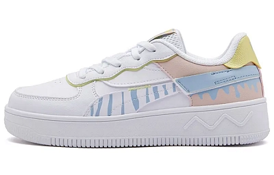 361° Anti Slip Wear Resistant Low Top Skateboard Shoes Women's White Blue