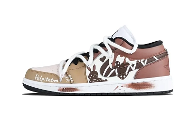 Jordan Air Jordan 1 Charming Rabbit Sweetheart Low top Vintage Basketball Shoes Unisex Umber