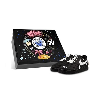 Nike Court Vision Low Abrasion Resistant Low top Skateboard Shoes Unisex Black