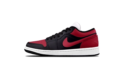 Jordan Air Jordan 1 Cushioning, Wear Resistant Low top Vintage Basketball Shoes Unisex Black Red