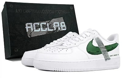 Nike Air Force 1 Abrasion Resistant Low top Skateboard Shoes Unisex White Green