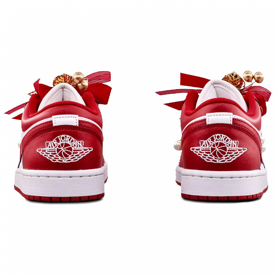 Jordan Air Jordan 1 Cushioning, Wear Resistant Low top Vintage Basketball Shoes Unisex Gold, Red купить в интернет-магазине Yoocart с быстрой доставкой по России.