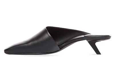 Balenciaga Void Irregular Heel Closed Toe Slippers Women's Black