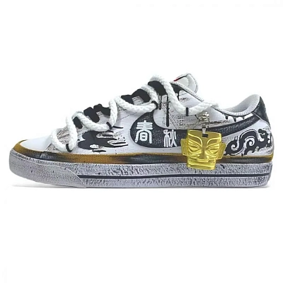 Nike Court Legacy Spring Fall Abrasion Resistant Low top Skateboard Shoes Men's Black White