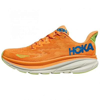 HOKA ONE ONE Clifton 9 Shock Absorbers Slip Resistant Abrasion Resistant Low top Casual Running Shoes Men's Orange