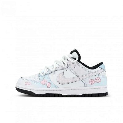 Nike Dunk Monkey Mischief, Cherry Blossom Jelly Abrasion Resistant Low top Skateboard Shoes Unisex White Blue Pink
