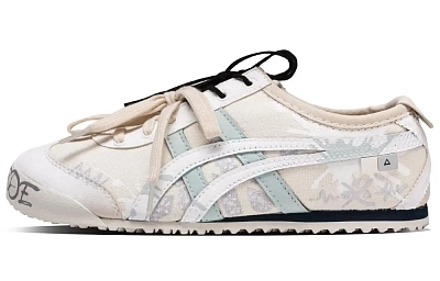 Onitsuka Tiger MEXICO 66 Cyan Yulin Slip Resistant Abrasion Resistant Low top Casual Shoes Unisex Ecru