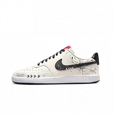 Nike Court Vision 1 Abrasion Resistant Low top Skateboard Shoes Unisex Black White
