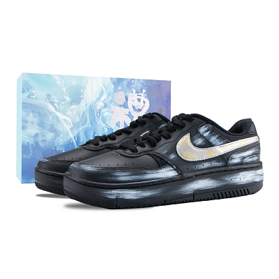 Nike Gamma Force Silver Wing Graffiti Artist Abrasion Resistant Low top Skateboard Shoes Unisex Black White