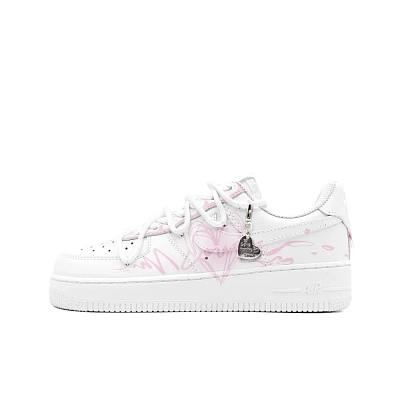 Nike Air Force 1 Air Force 1 Abrasion Resistant Low top Skateboard Shoes Women's White Pink