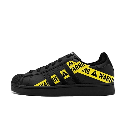 Adidas Originals Superstar 2 Yellow Alert Cushioning, Wear Resistant Low top Skateboard Shoes Unisex Black