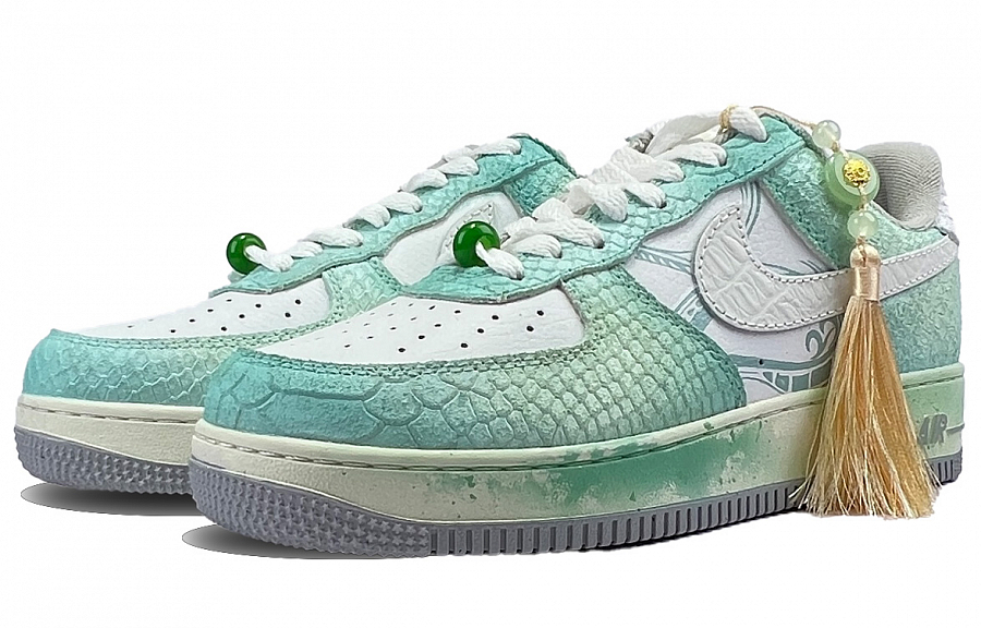 Nike Air Force 1 Emerald Snake, Footprints Of Innovation Abrasion Resistant Low top Skateboard Shoes Unisex Light Green купить в интернет-магазине Yoocart с быстрой доставкой по России.