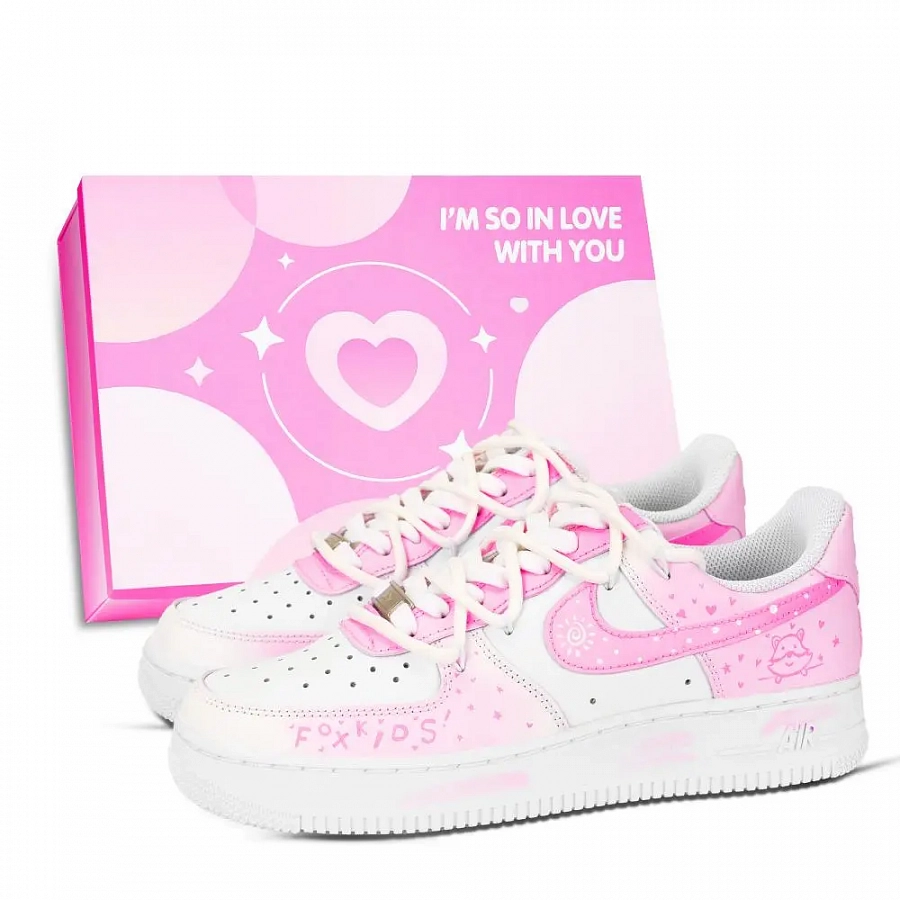Nike Air Force 1 Cute Fox Pink Shoe Box Abrasion Resistant Low top Skateboard Shoes Unisex Pink White купить в интернет-магазине Yoocart с быстрой доставкой по России.