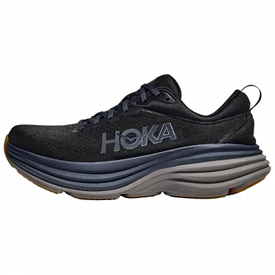 HOKA ONE ONE Bondi 8 Anti Slip Wear Resistant Low Top Casual Running Shoes Men's Black