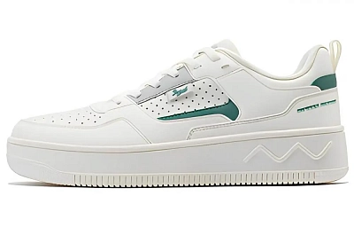 361° Anti Slip Wear Resistant Low Top Skateboard Shoes Women's White Cyan