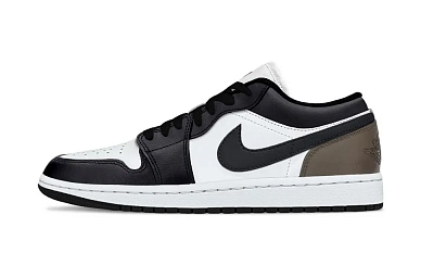 Jordan Air Jordan 1 Black Brown Toe Support Low top Vintage Basketball Shoes Unisex Olive Brown