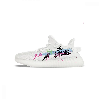 Adidas Originals Yeezy Boost 350 V2 Abrasion Resistant Quick Dry Low top Casual Shoes Unisex White Blue