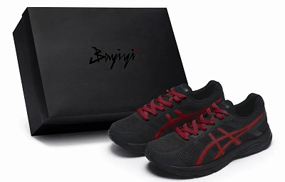Asics Gel-Contend 4 Wear-Resistant Low-Top Running Shoes Men's Black Ancora Red