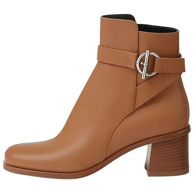 HERMES Jill Ankle Boots 6cm Women's Brown
