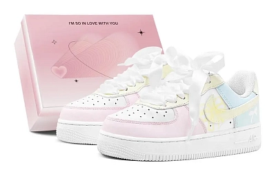 Nike Air Force 1 Low top Skateboard Shoes Women's White Pink