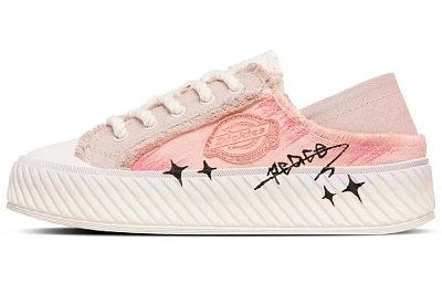 Dickies 100th Anniversary Pink Star Anti-Slip And Wear-Resistant Breathable Low-Top Canvas Shoes Unisex Pink