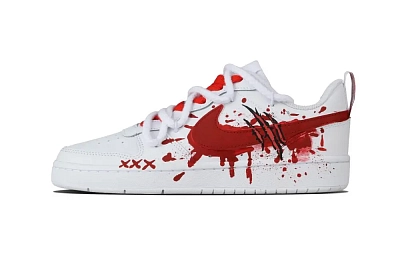 Nike Court Vision 1 Blood Claw Abrasion Resistant Low top Skateboard Shoes Unisex Red White