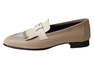 HERMES Loafers Women's Beige Yellow