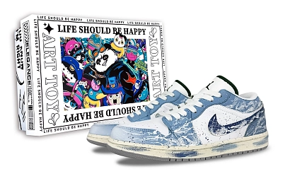 Jordan Air Jordan 1 To The Cloud, Trendy Toy, Box Abrasion Resistant Low Top Vintage Basketball Shoes Unisex Blue White