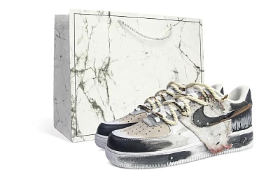 Nike Air Force 1 Abrasion Resistant Low top Skateboard Shoes Unisex Black Gray