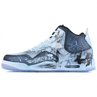 Jordan Courtside 23 Concord Bamboo Cloud Mid top Vintage Basketball Shoes Men's White Blue Black
