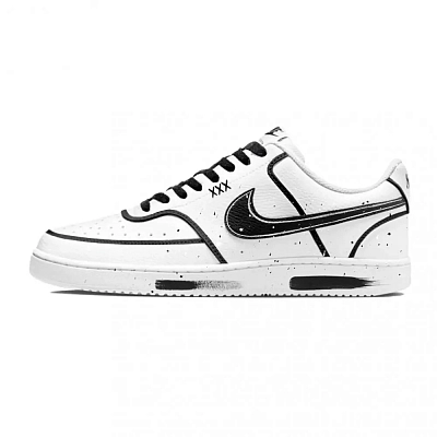 Nike Court Vision 1 Low top Skateboard Shoes Men's Black White