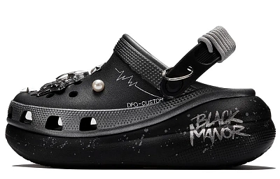 Crocs Crush Clog ADCDAVINCI Custom, Night Star Clogs Unisex Silver Black