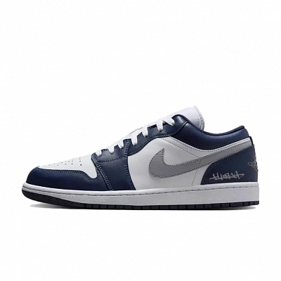 Jordan Air Jordan 1 Abrasion Resistant Low top Vintage Basketball Shoes Unisex Blue White