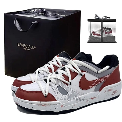 Nike Full Force Low Panorama Over Exposure Skateboard Shoes Men's Red White