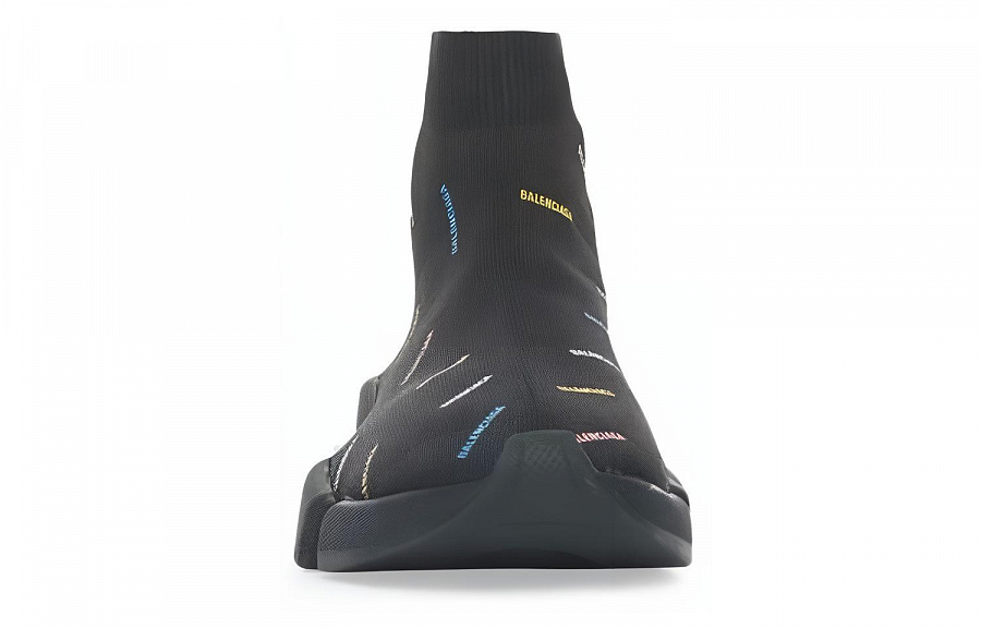 Balenciaga Speed 2.0 AllOver Logo Recycled Knit Black Multicolor купить в интернет-магазине Yoocart с быстрой доставкой по России.