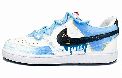 Nike Court Vision 1 Wear resistant And Lightweight Low top Skateboard Shoes Men's Blue White