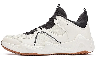361° Cushioning, Wear Resistant Mid Top Performance Basketball Shoes Men's White Black