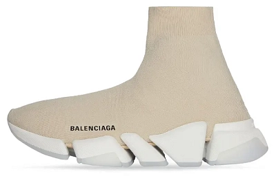 Balenciaga Speed 2.0 Trainers 'Rib Knit Light Beige' Women's