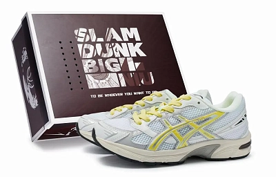 Asics Gel 1130 Cushioning, Wear Resistant Low Top Casual Running Shoes Unisex White Gray Yellow
