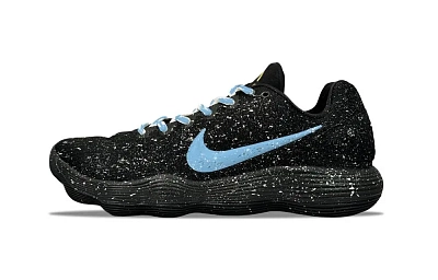Nike Hyperdunk 2017 YDCC Crushed Star Waves Baby's Breath Abrasion Resistant Low top Basketball Shoes Unisex Black Blue