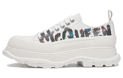Alexander McQueen Tread Slick Low Lace Up White Grafitti
