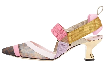 FENDI Colibri Spool Heel High Heels Women's Brown