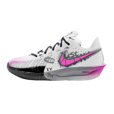 Nike Air Zoom G.T. Cut 3 Prickly Neon Cushioning Abrasion Resistant Support Low top Basketball Shoes Unisex Gray Purple