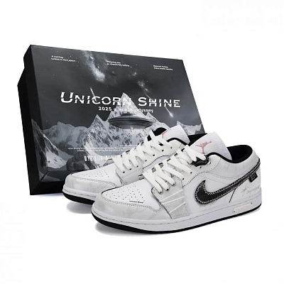 Jordan Air Jordan 1 Starlight Trail Abrasion Resistant Low Top Vintage Basketball Shoes Men's Beige Gray