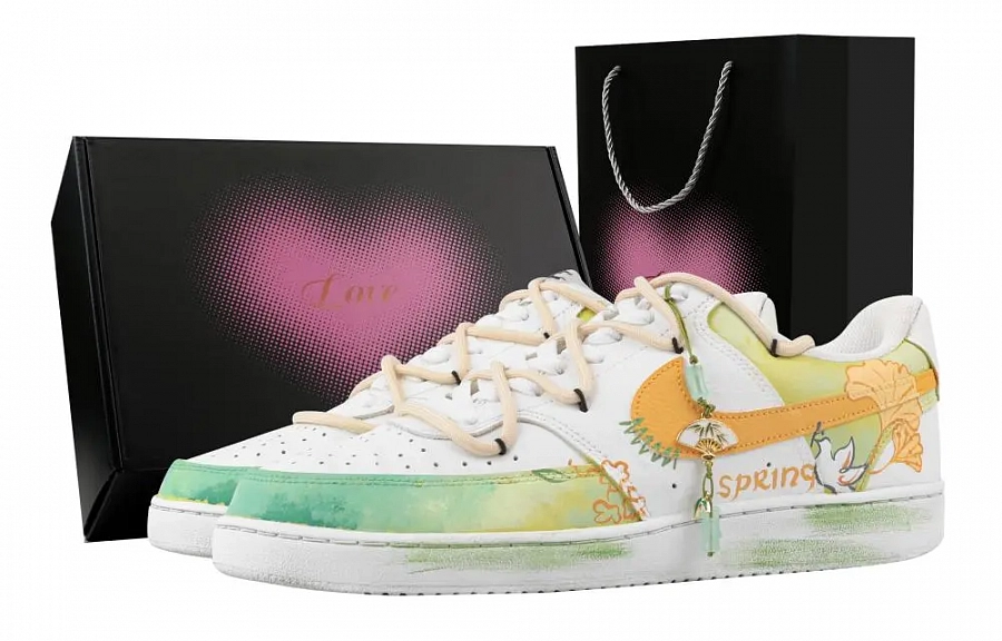 Nike Court Vision 1 Youthful Vigor, Heart Box Abrasion Resistant Low top Skateboard Shoes Men's Yellow White купить в интернет-магазине Yoocart с быстрой доставкой по России.